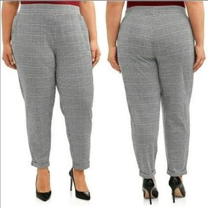 Women's Houndstooth Plaid Pants 2X(20W-22W)